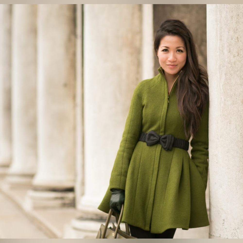 Nanette Lepore, as seen in Wendy Nguyen’s wardrobe Green Pea Coat Size 6.